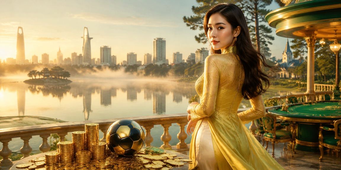 Cô gái trẻ mặc áo dài tại Đà Lạt kiểm tra bonus nạp tiền trên điện thoại