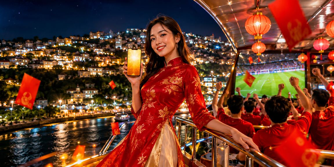 Thiếu nữ Đà Lạt đăng ký nhận bonus chào mừng trong không khí lễ hội đèn lồng